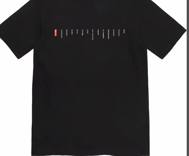 23SS Black White Location T-shirt Label Short TEE Store and L M City XL Small S sleeved 0720